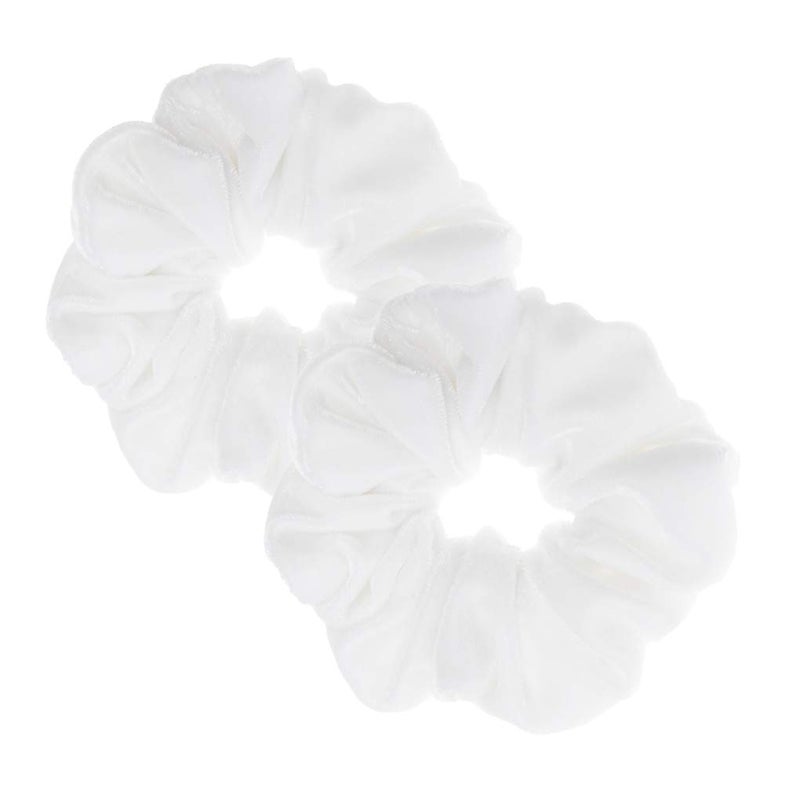 PIDOUDOU 2 Pcs Large Size White Color Scrunchies for Women Hair Elastic Bands - Image 1